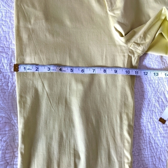 𝅺AVERARDO Bessi High Rise Yellow Pants 8 Luxury Preppy Tennis Prep Straight Leg - Picture 12 of 14